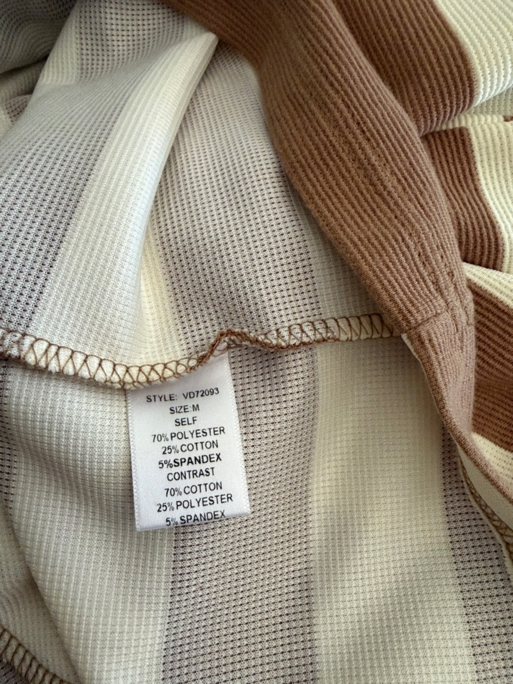 Ververt Casual Beige & Cream Striped Sleeveless Mini Dress - Picture 5 of 5